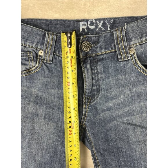 Roxy Sunset Beach Flare Fit Jeans Sz 3 Low Rise Y2K denim Youth - Picture 5 of 10